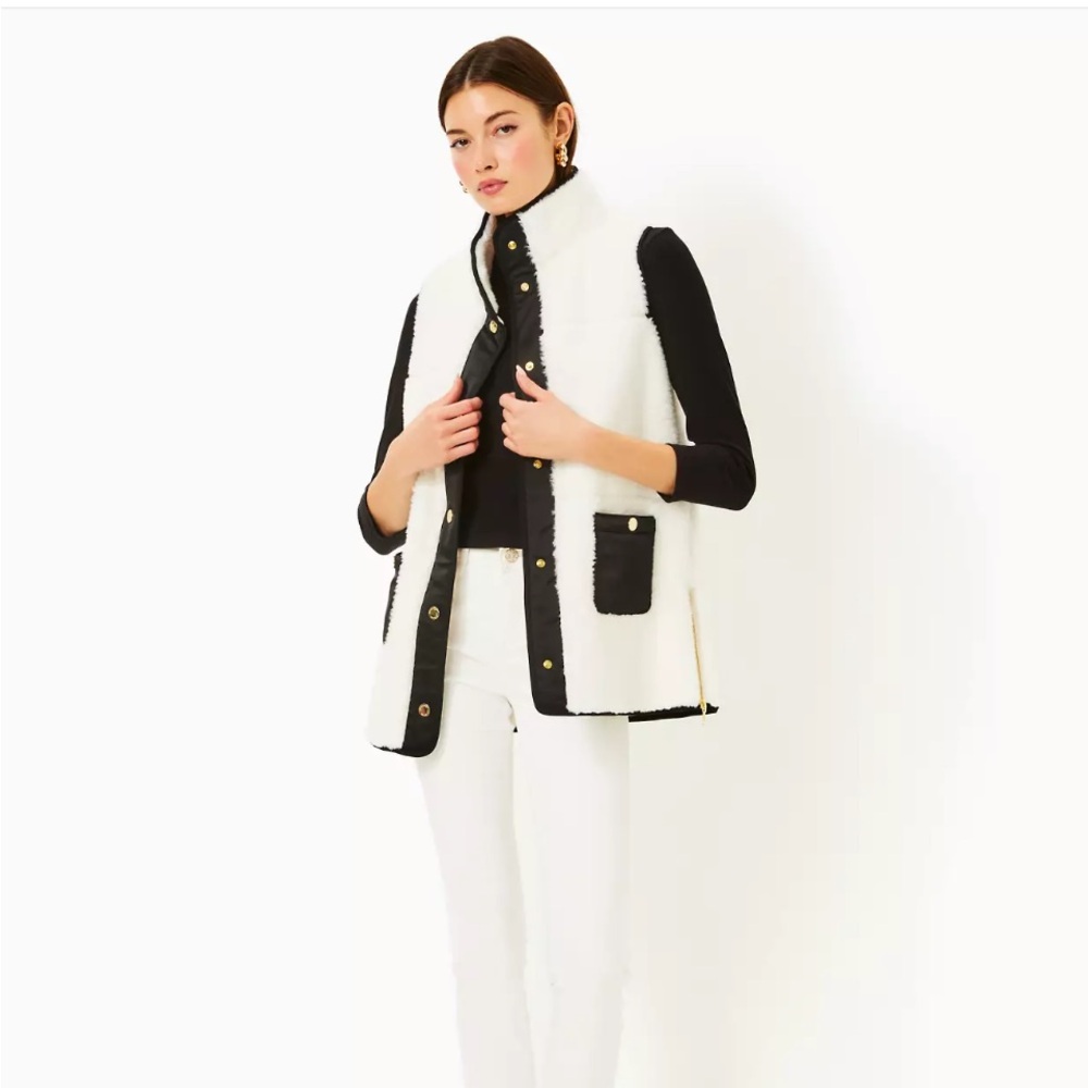 Lilly Pulitzer graycele Sherpa vest - Picture 4 of 6